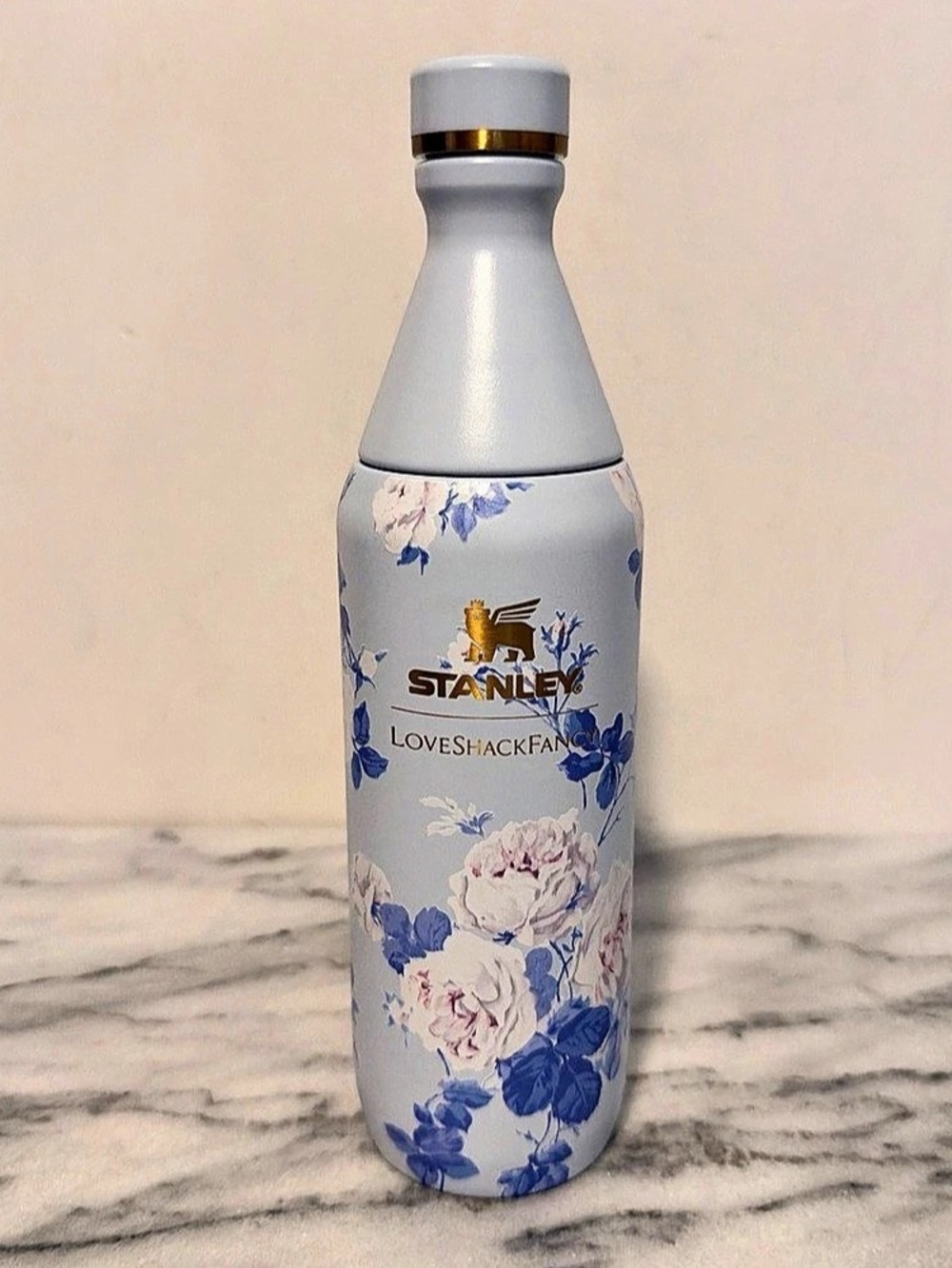 Stanley LoveShackFancy Floral Water Bottle in White & Blue